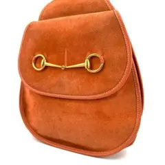 GUCCI オールドグッチ ホースビット ゴールド金具 オレンジ ヴィンテージ