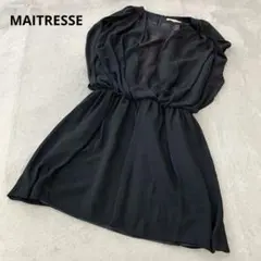 MAITRESSEメトリーゼ ノースリーブワンピース 黒 背中ファスナー 9号