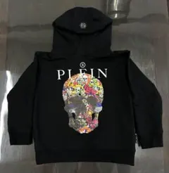 PHILIPP PLEIN JUNIOR スカル パーカー 黒
