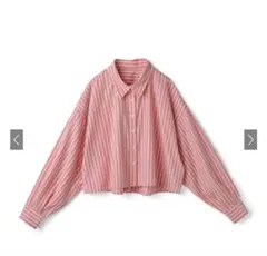 ストライプ柄ショート丈シャツのサムネイル