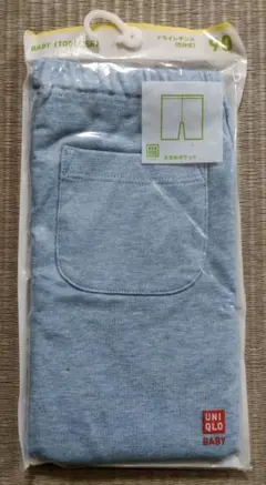 新品未開封■UNIQLOBabyドライレギンス90センチ5分丈ライトブルー