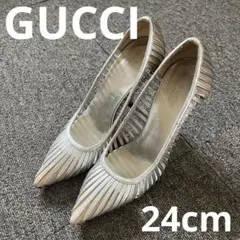 GUCCI グッチ ハイヒール　シルバー 24cm
