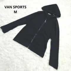 VANSPORTS 長袖 ジャケット フード付きパーカー フルジップ 黒 M