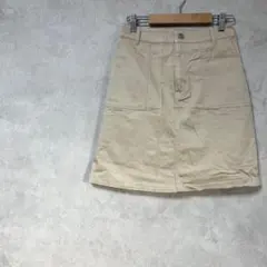 コルザ　COLZA　ミニスカート　ライトベージュ　綿　コットン　台形　春夏秋