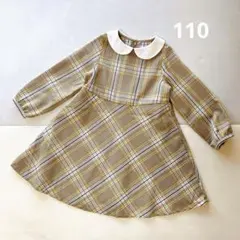 B:MING by BEAMS 丸襟付きチェックワンピース　フォーマル　110