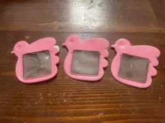 ピンクの鳥型名札 3個セット