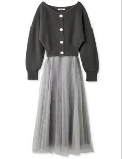 【新品未使用】snidel カーデ×チュールスカートセット スカート販売