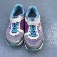 New Balance キッズシューズ 紫 水色 ベルクロ19㎝