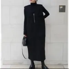 Bebeod 2025 新品　ジップアップデザインワンピース　ブラック