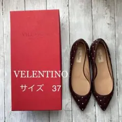 ヴァレンティノValentinoロックスタッズ レザー キルティング バレリーナ