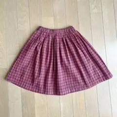 赤チェック　スカート　110〜120 サイズ相当