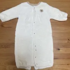 ホワイト フリースロンパース