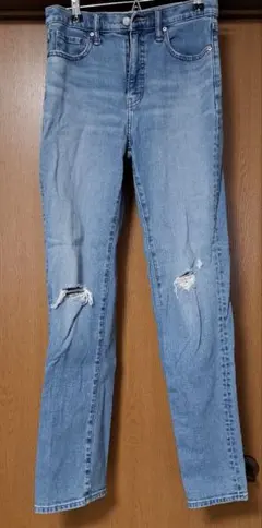 ユニクロ スリムストレートハイライズダメージジーンズ