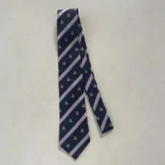 子ども用ネクタイ ネイビー ストライプ エンブレム タイ