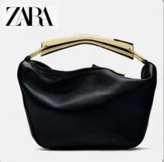 ZARA メタリックハンドルバケットバッグ
