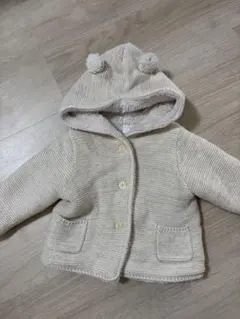 baby GAP くまちゃんフード付きボアアウター 6-12month白ホワイト