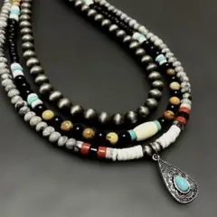 アメカジ 3連 ネックレス インディアン ボヘミアン ジュエリー ストリート