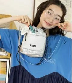 niko and...オリジナルメッシュミニ巾着ショルダーバッグ　グレーシルバー