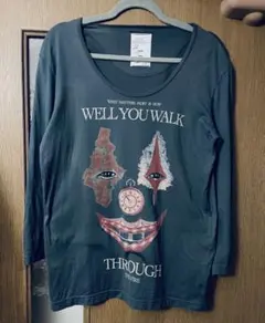 SHAREEF ピエログラフィックTシャツ　七分袖　ダークグリーン　M