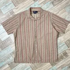 レア 90s ラルフローレン CALDWELL ペイズリー ストライプ 開襟 L