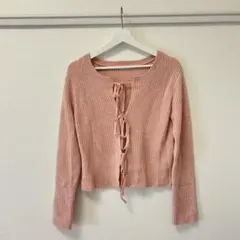 GUフロントリボンカーディガン PINK