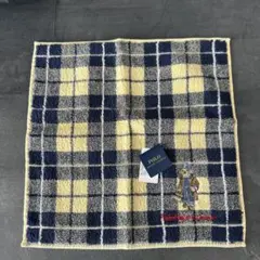 【新品】ポロラルフローレン☆ポロベアタオルハンカチ　イエローチェック