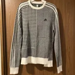 アディダス チェック柄ニット Mサイズ