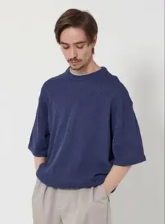 BEAUTY&YOUTH 紙紗圓領短袖針織衫L