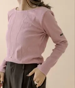 mline mystic ピンク カットソー　長袖　リブ