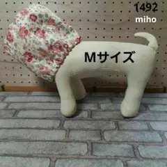 【犬用スヌードMサイズ】薔薇柄 　　　　　　薄いピンク　白