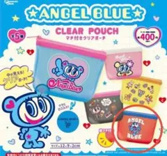 ANGEL BLUE マチ付きクリアポーチ レッド