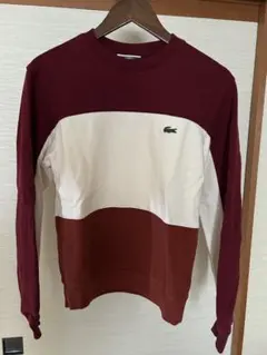 【特価】LACOSTE トレーナー ワインレッド/ホワイト 赤　白　US XSのサムネイル