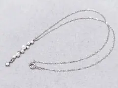 4℃ヨンドシー　6連パール　クリアストーン　SILVERネックレス　44209のサムネイル