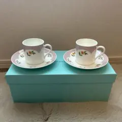 新品未使用ティファニーブーケデミタスカップ&ソーサーセット