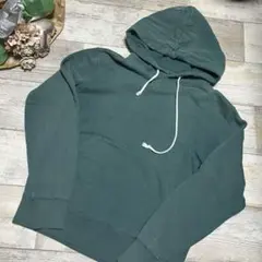 Champion グリーン フード付きパーカー S