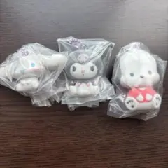 サンリオ　ふわふわフロッキーマスコット　クロミ　ポチャッコ　シナモン