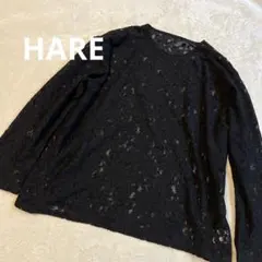 HARE レースビッグカットソー ワイドプルオーバー総レースブラックのサムネイル