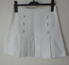 ZARA BASIC ホワイト プリーツスカート Sサイズのサムネイル