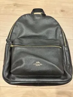 COACH コーチ チャーリー バックパック ブラック ペブルドレザー 美品