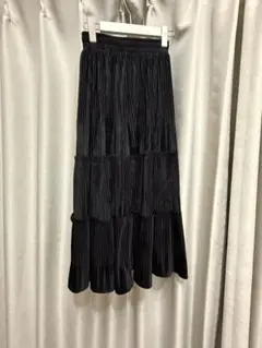 sog. ベロアフレアスカート　黒