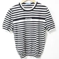 【値下げ】PRADA 半袖ニット　ボーダー 2026年最新】プラダ ボーダーニットの人気アイテム - メルカリ