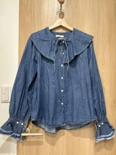 たまみ様　　FREAK'S STORE デニムシャツ Fサイズ　フリル