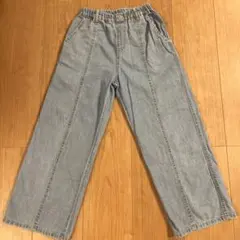 branshes ライトブルー ワイドデニムパンツ 130