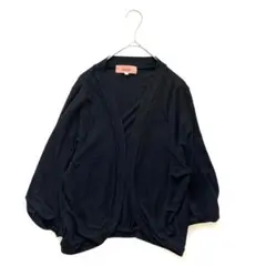 【sunauna】ブラックカーディガン M スーナウーナカーディガン　シンプルのサムネイル