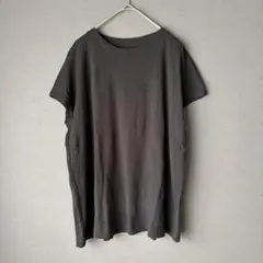 【ゆったり】無印良品 涼感フレンチスリーブTシャツ L 黒