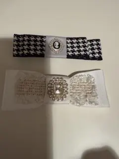 リボンデザイン ヘアクリップ 2個セット