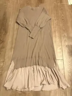 ナノユニバース　異素材コンビニットマキシワンピース