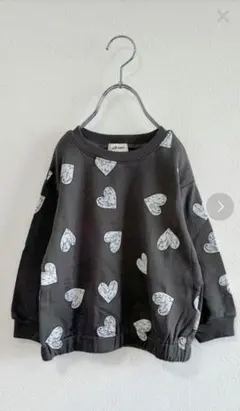 マーキーズ ハート柄 ブラック トレーナー 130