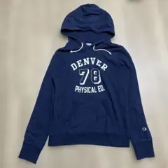 Champion ネイビー フード付きパーカー　L