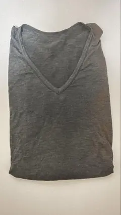UNIQLO ヒートテック VネックTシャツ ダークグレー L